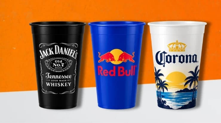 Copos personalizados: Jack Daniel's, Red Bull e Corona